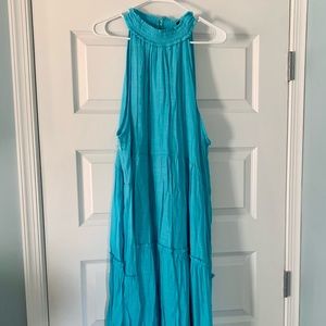 NWT Blue Swing Dress with High Neck